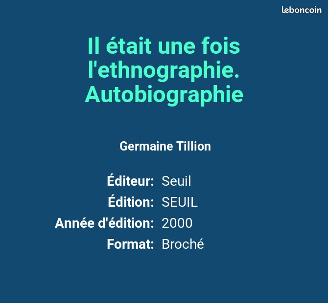 Il était une fois l'ethnographie. Autobiographie - Germaine Tillion (image 2)