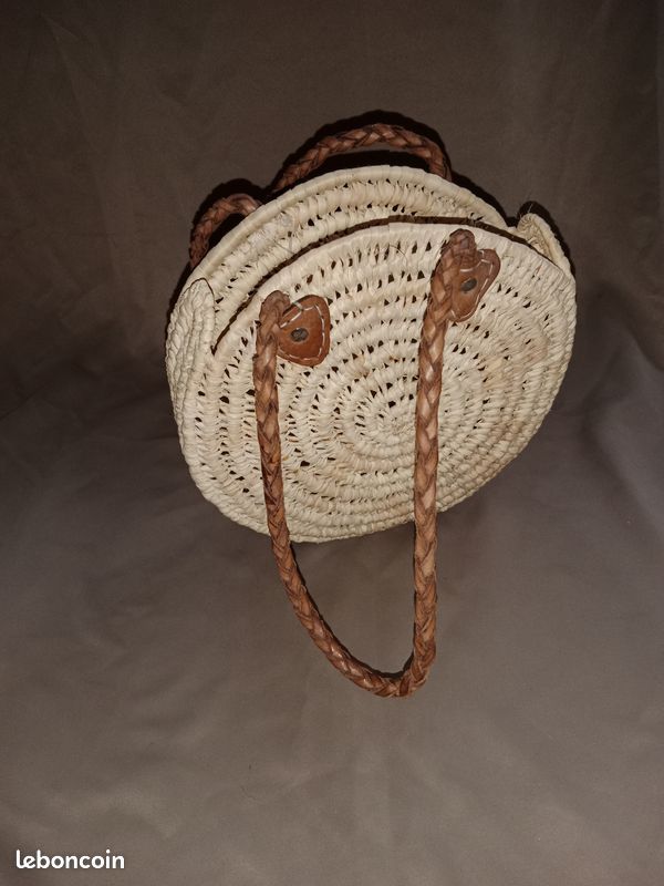 Osier Sac Rond Ete Sac Rond Artisanal Tressé En Paille Plage été