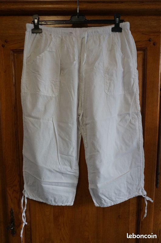 Pantacourt (Bermuda) Homme Blanc - Taille M - Marque Jett Tradition - Occasion En Très Bon état