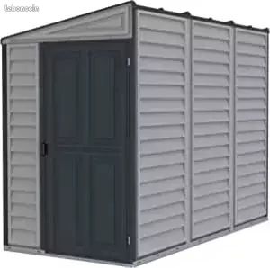 Abri Jardin PVC Adossable Gris Abri PVC Monopente + Kit Fondation (image 3)