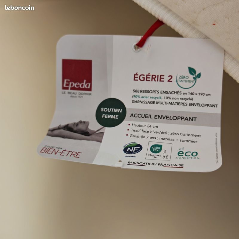 Matelas Epeda EGERIE 2 super confort+ lit (image 2)