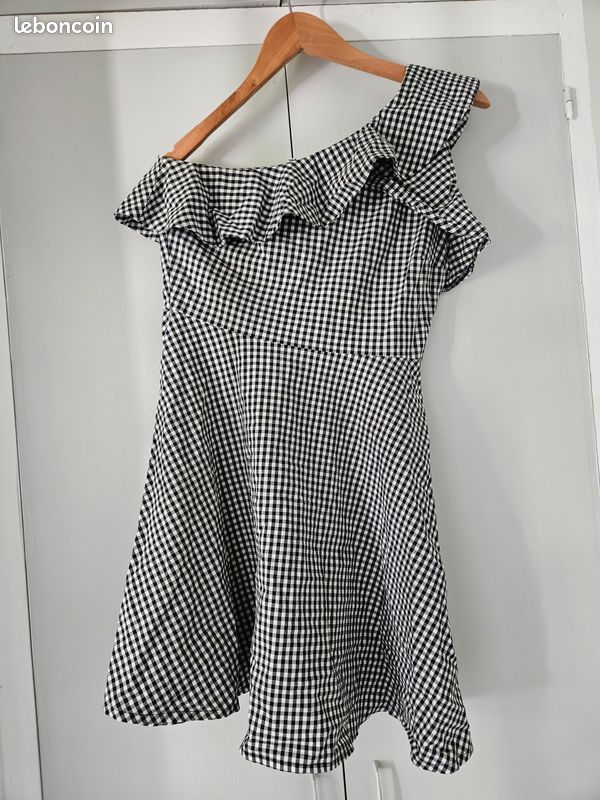 Poule Boutonnee Robe Mango Pied De Poule Robe Droite Pied De Poule