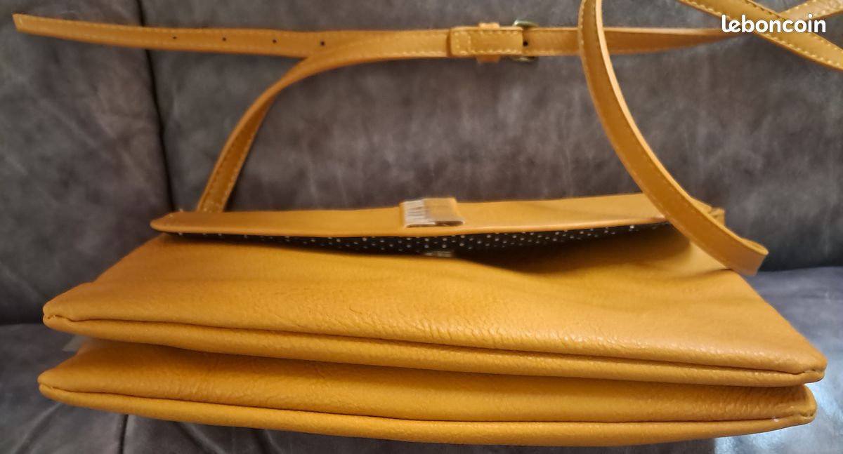 Anses De Sac Simili Cuir Jaune X2 – Bohin, 40cm, Référence 98492, Neuves