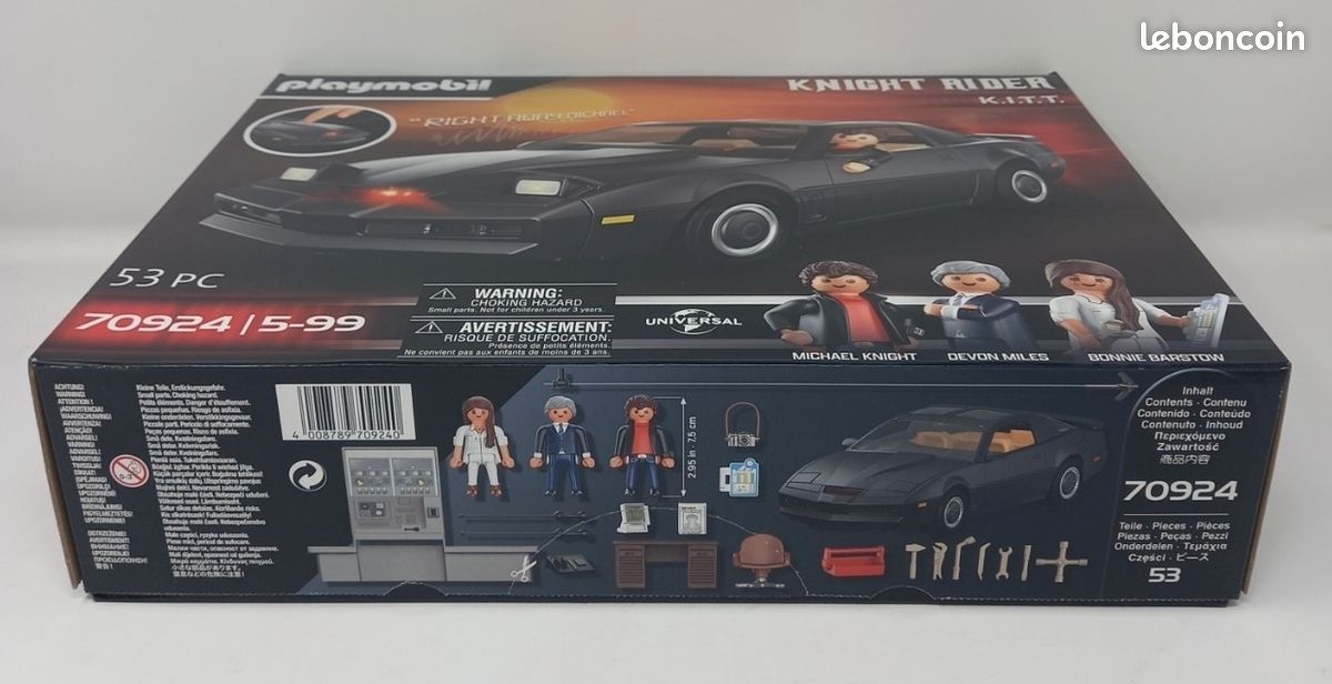 Playmobil – Knight Rider K.I.T.T. – Voiture Légendaire K2000 – Effets Sonores Et Lumière, 3 Personnages – Dès 5 Ans