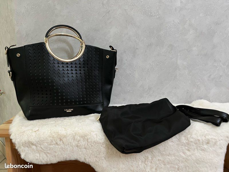 Sac à mains Lollipops noir en simili cuir Accessoires Bagagerie