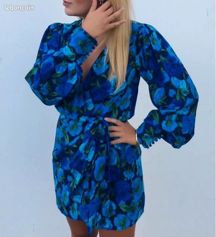 Satin Robe The Kooples Soie Kooples Silk Dress Robe Blue Bird