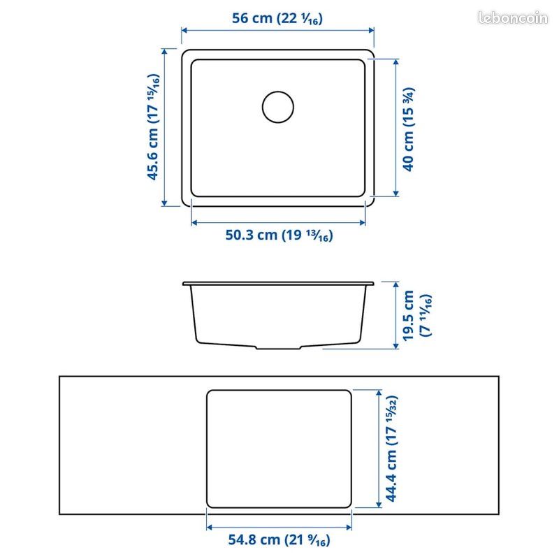 Évier cuisine 1 bac (image 2)