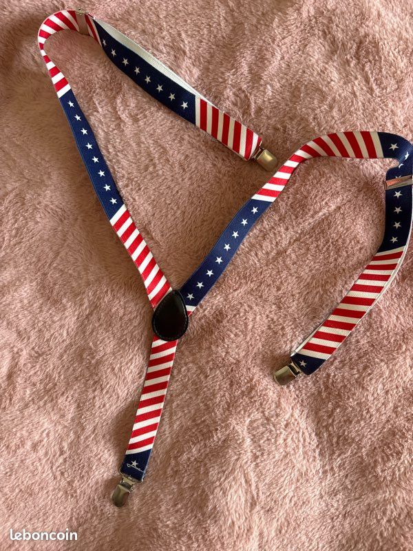 Bretelles élastiques réglables motif Drapeau Américain (USA) (image 1)