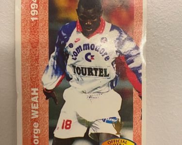 Carte Panini George Weah Paris PSG 1994, Originale, état Moyen, Non Signée