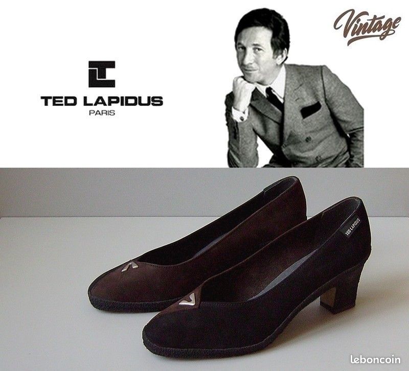 Escarpins TED LAPIDUS En Cuir Souple Marron Caramel - Taille 40.5 - Occasion Très Propre