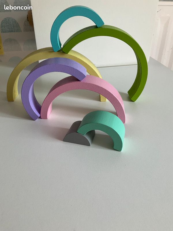 Arc en Ciel Macaron en bois (image 1)