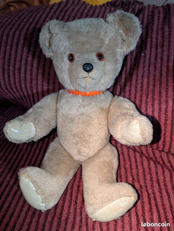 Ours En Peluche Ancien 48 Cm - Teddy Bear Années 1900-1920, Jouet Vintage Marron