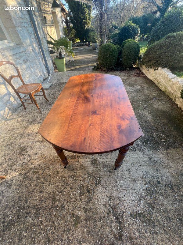 Ensemble table salle à manger acajou avec 2 rallonges (image 1)