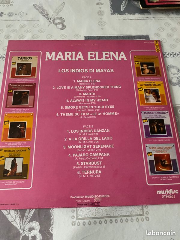 Vinyle 33 T Maria Elena Los Indios di Mayas (image 2)