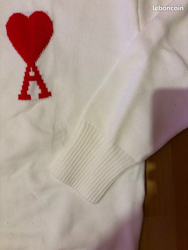 Pull Ami Paris blanc (image 4)