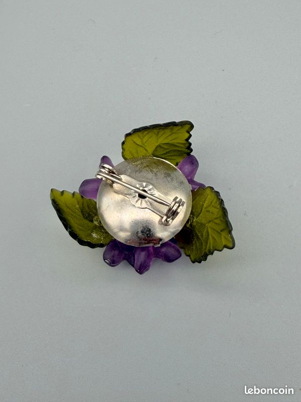 Broche Vintage Amusante En Forme De Parapluie Mauve - Résine Moulée - Occasion