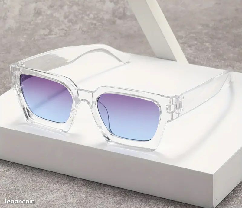 Lunette De Soleil Homme Monture Transparente Lunettes De Soleil Homme  Géométriques Tendance – Monture