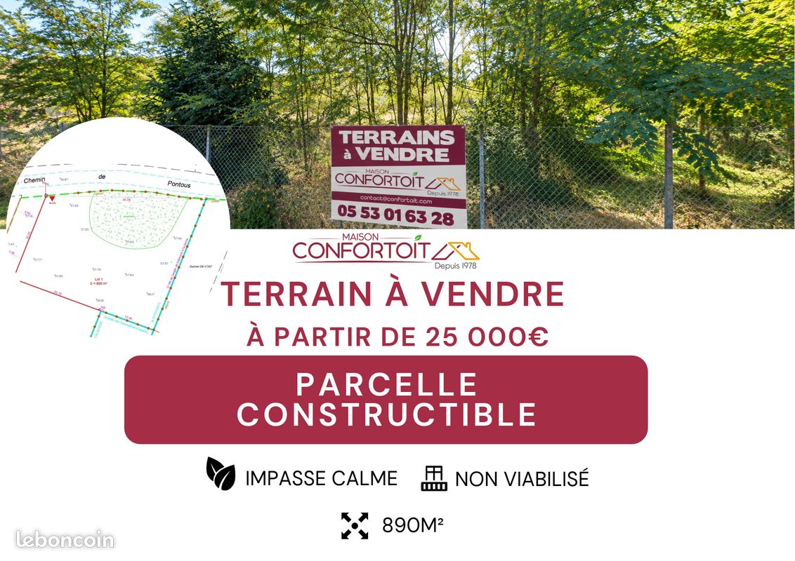 Terrain Constructible à vendre - Villeneuve-sur-Lot · 25 000 €
