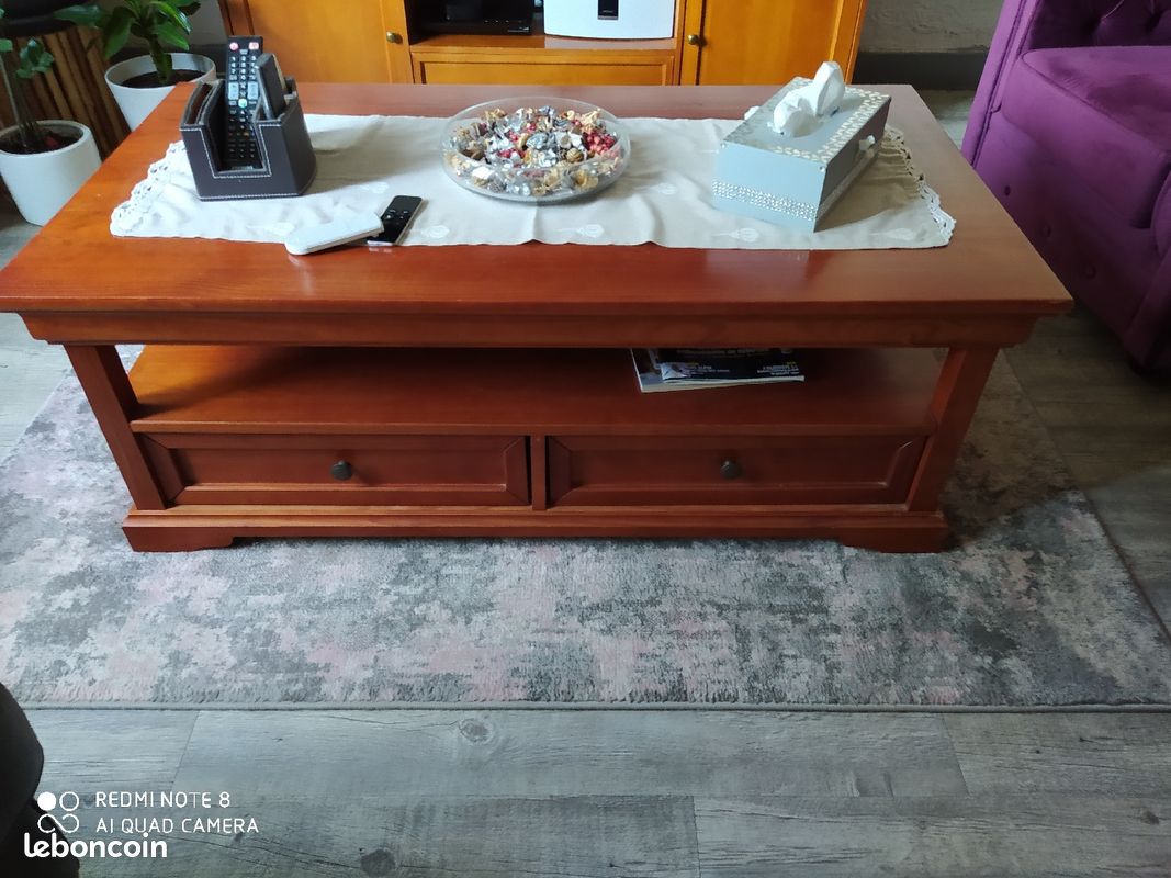 Table basse avec tiroirs (image 1)