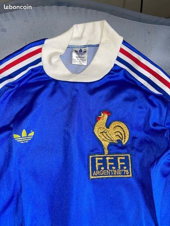 Maillot équipe De France Vintage Coupe Du Monde 1978 Argentina - Taille 6 Ans (enfant), Occasion