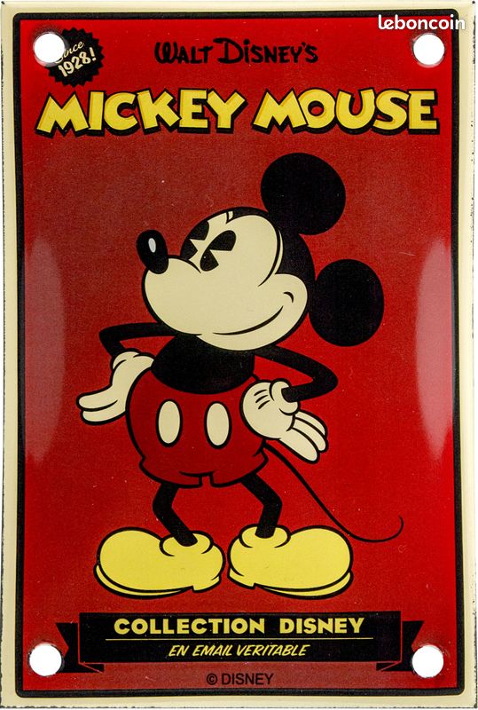 Plaque mickey en email 10x15cm (image 1)