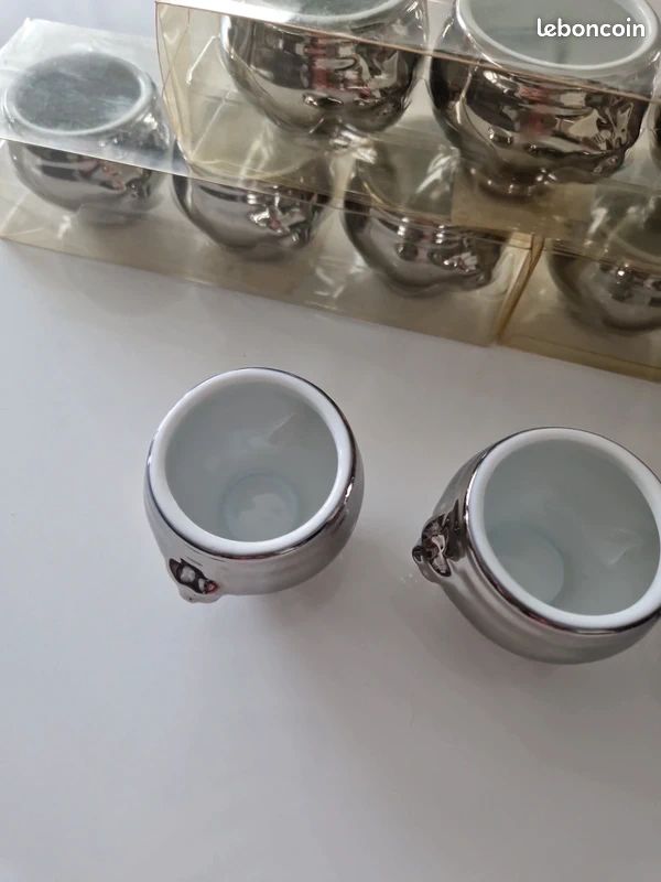 Lot de 12 verrines Argenté - Faïence (image 9)