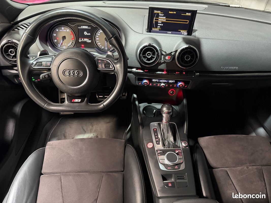 AUDI S3 SPORTBACK 2.0 TFSI 300ch Quattro S-Tronic 6 - NOIR PANTHERE / SUIVI COMPLET / PACK CARBONE (image 11)