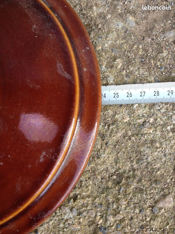 Ancien couvercle brun pour terrine ou cocotte vintage (image 6)