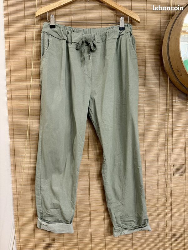GRANDE TAILLE - Pantalon kaki clair (image 1)