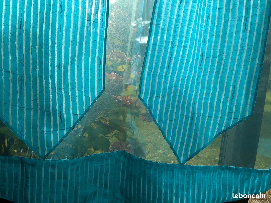 Rideau voilage store turquoise (image 6)