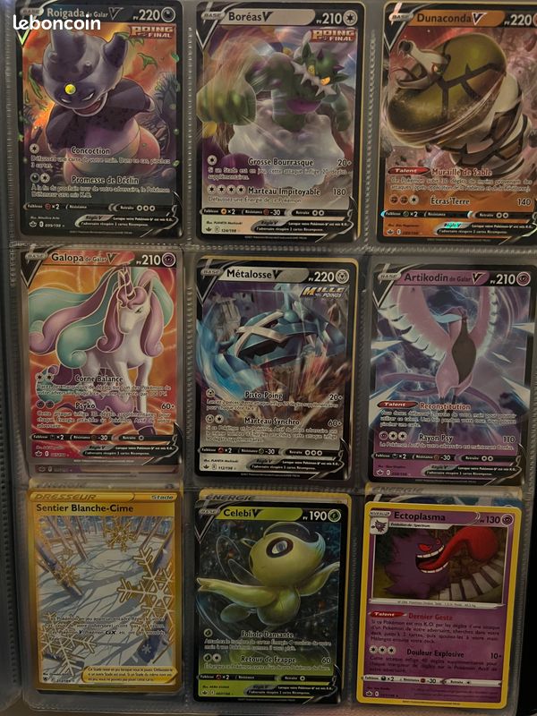 Pokémon Lot de 5 cartes rares - V, EX, GX, Full Art, Illustration Rare ou Trainer Gallery dans un sac cadeau de Caramelo