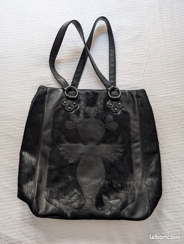 Sac cuir noir Lacroix pour La Redoute Accessoires Bagagerie