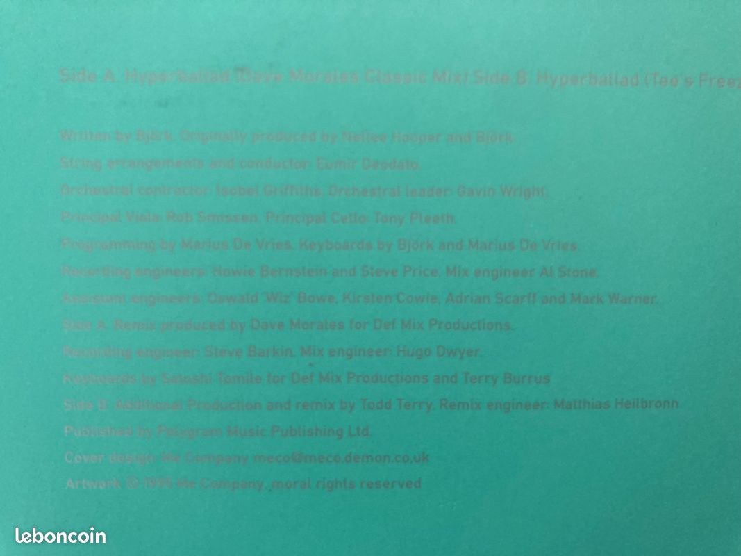 Björk Hyper ballad remix vinyle (image 7)