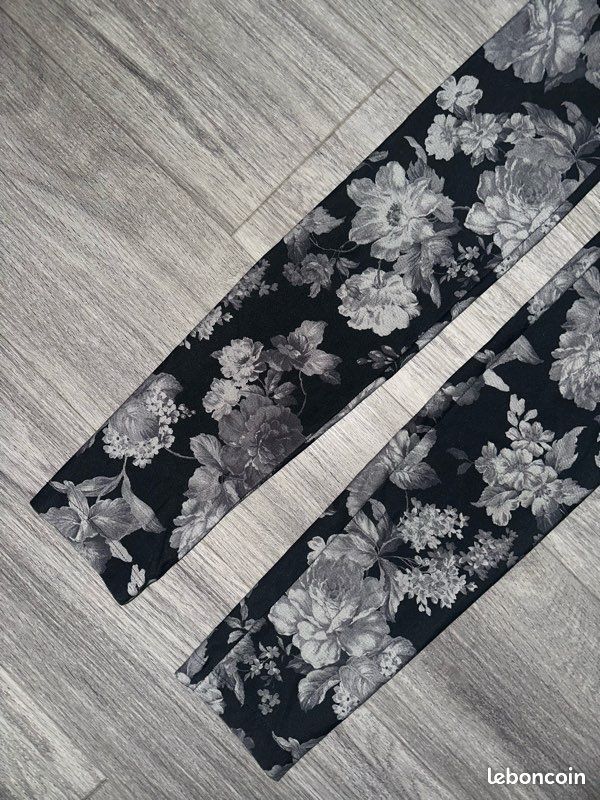 Legging push up à fleurs gris et noir Calzedonia T38 M (image 4)