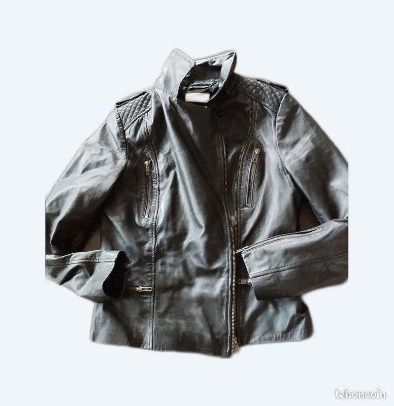 Blouson Perfecto Perfecto Naf Naf Cuir Bordeaux Blouson Cuir Rouge