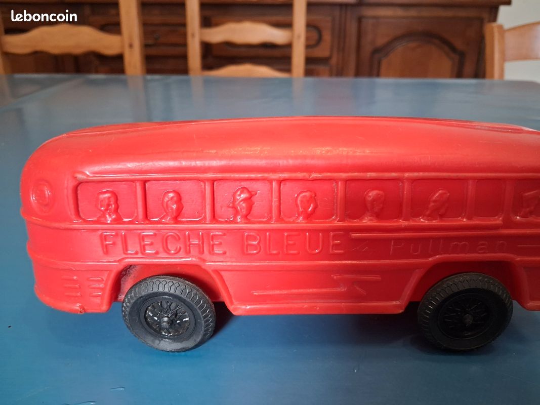 Jouet Autobus Car Chausson bleu au 1/90 Création Clé n°1 60’s Vintage
