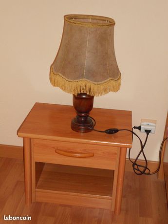 Lampe de chevet bois style rustique