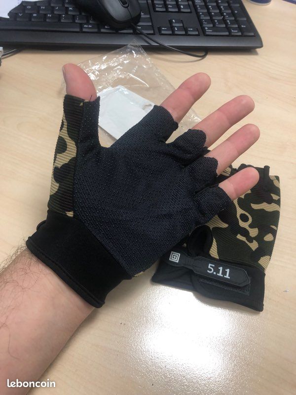 Gants Demi-Doigt militaire, camouflage tactique , armée NEUF (image 7)