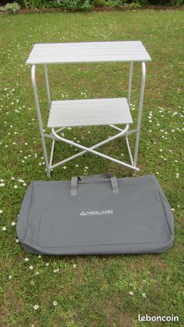 Grand Plateau Table Camping-Car 80x40 Cm – Plateau Bois Massif Aluminium Pour Caravane, Bateau, Yacht