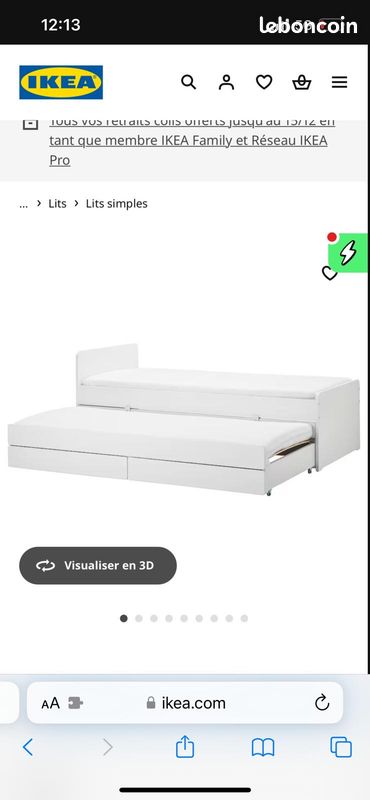 Vend lit + tiroirs 90 cm (image 1)