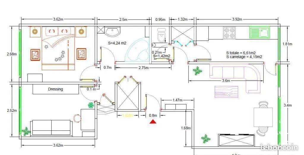Appartement 3 pièces 56 m² · à Meudon · 56 m² · 1 230 €/mois