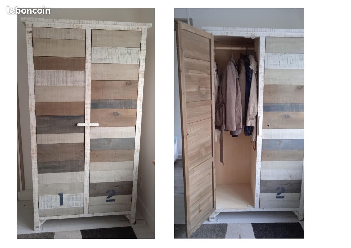Armoire Noirmoutier bois style bord de mer (image 1)