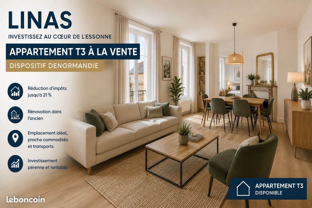 Appartement 3 pièces 58 m² · à Linas · 58 m² · 310 909 €