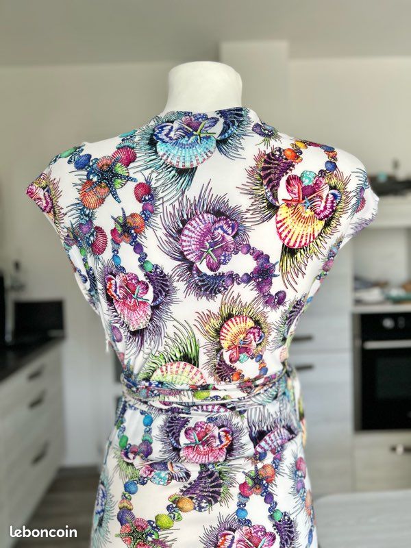 Robe Just Cavalli Manches Longues Multicolore Imprimé Animal - Taille 40 - Excellent état