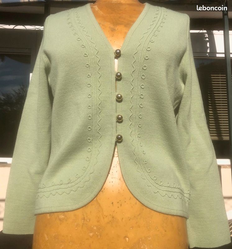 Veste Vintage Femme Marcelle Griffon - Motif Fleuri - Taille 38 - Occasion Très Bon état