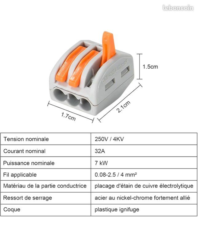 Lot De 100 Cosses Auto-Dénudantes JOW - Pour Câbles 0,75 à 1 Mm² - Connexion Électrique