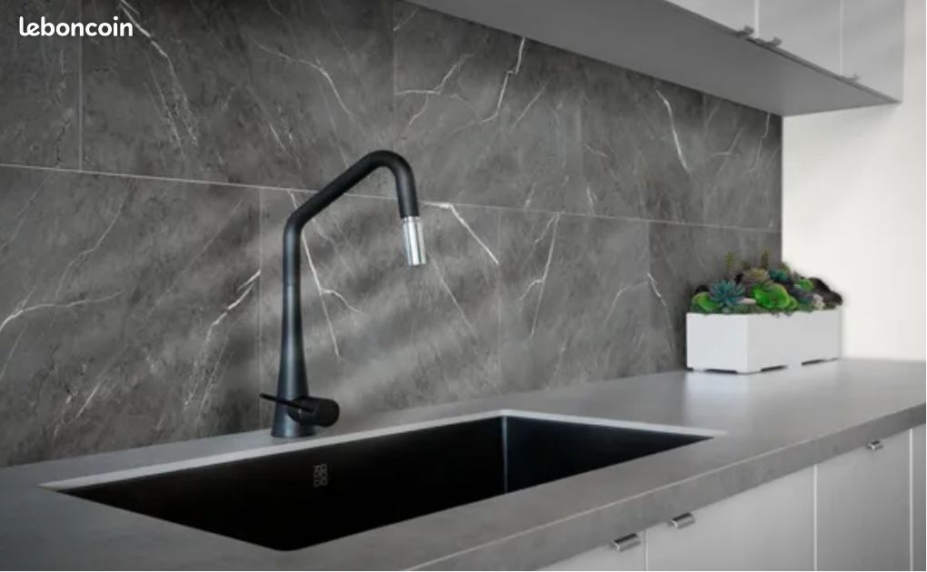 NEUF - Dalle murale PVC Dumawall+ gris Sardinia DUMAPLAST L.65 x l.37,5 cm x Ep.5 mm (image 2)