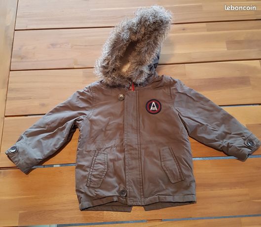 Manteau IKKS Garçon 2-3 Ans - Anorak Marron Hiver - Très Bon état