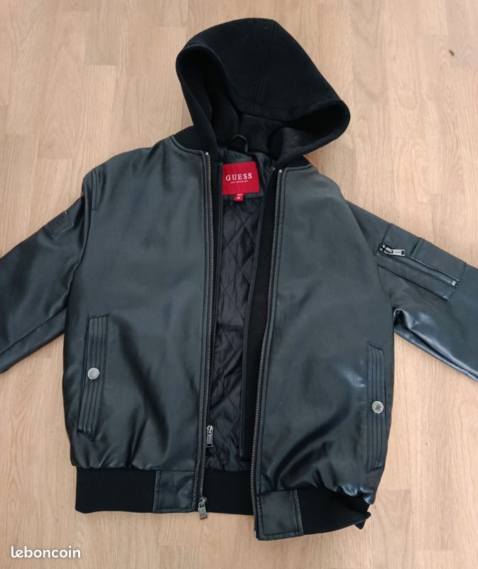 Veste Moto GUESS Homme Noire - Taille XL - Style Asymétrique - Neuf Sans étiquettes