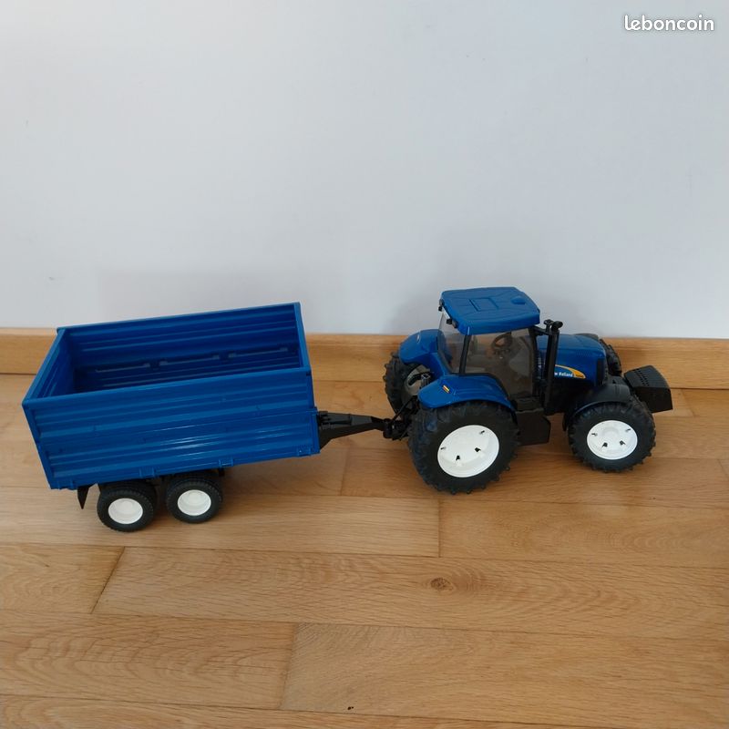 Tracteur New Holland t 8040 avec remorque (image 1)